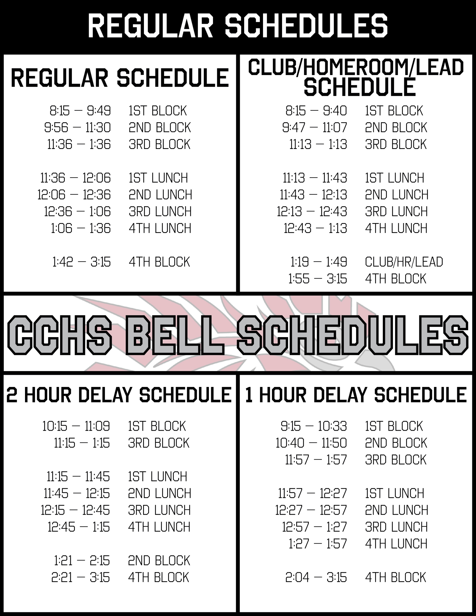 Cocke County High School | Bell Schedules